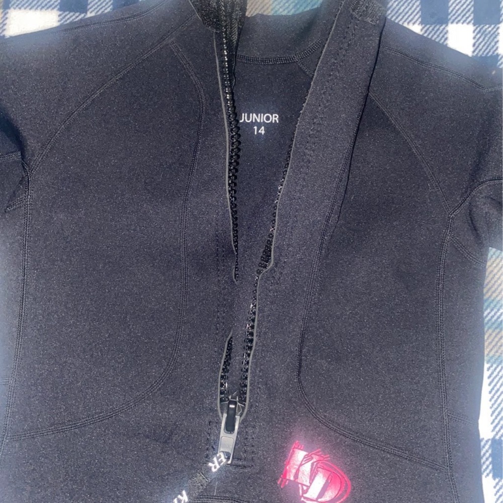 Kids black and pink wetsuit
